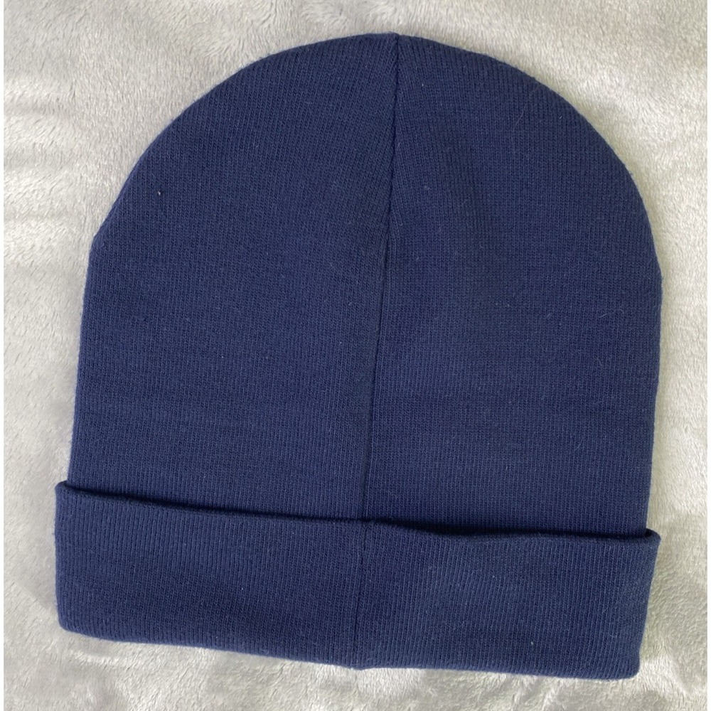 Burton Beanie Men OS Navy Blue Cuffed Knit Logo Patch Recycled 35817 - Picture 2 of 4